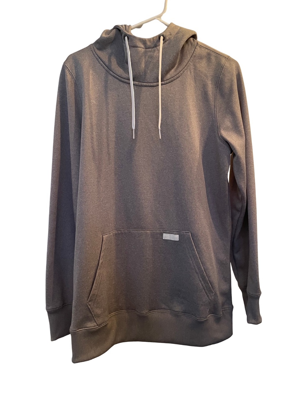 Volcom Charcoal Hooded Pullover Hoodie Sweatshirt in Gray with a Lavender Hue